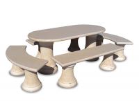 Ref. 801 Mesa Ovalada - Altura 75 cm x Ancho 80 cm x Longitud 175 cm